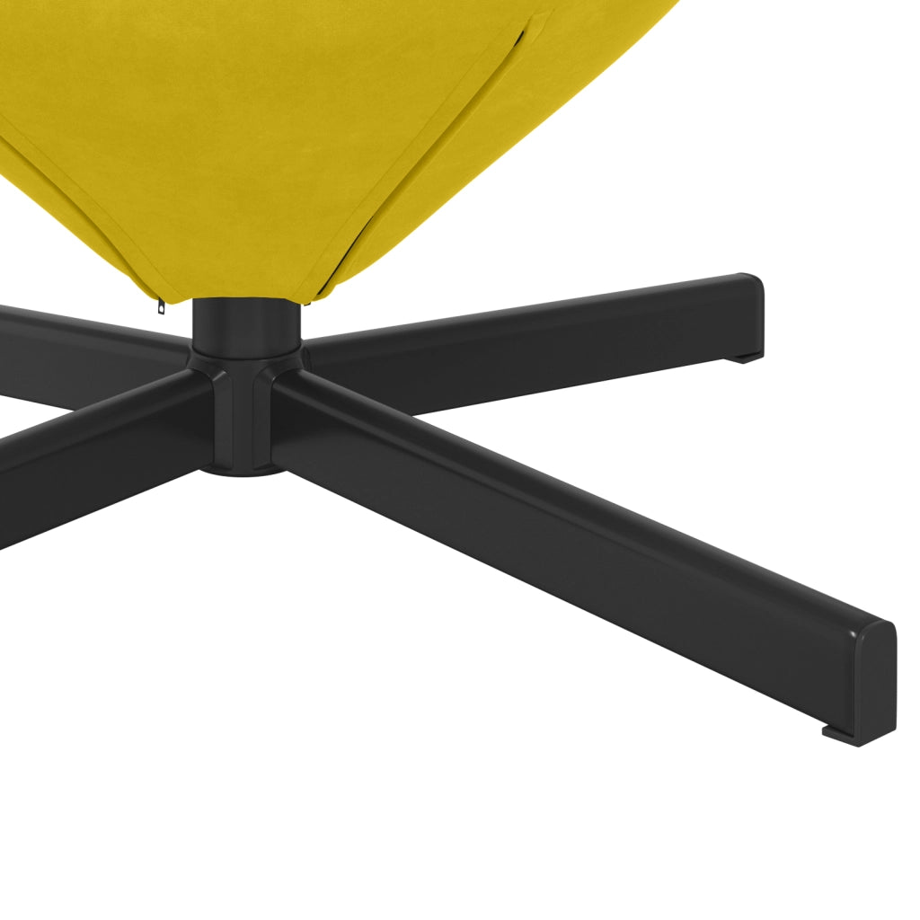 Poltrona a uovo  in velluto giallo