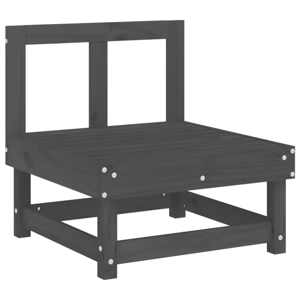 Set Salotto da Giardino 3 pz Grigio in Legno Massello di Pino 825417