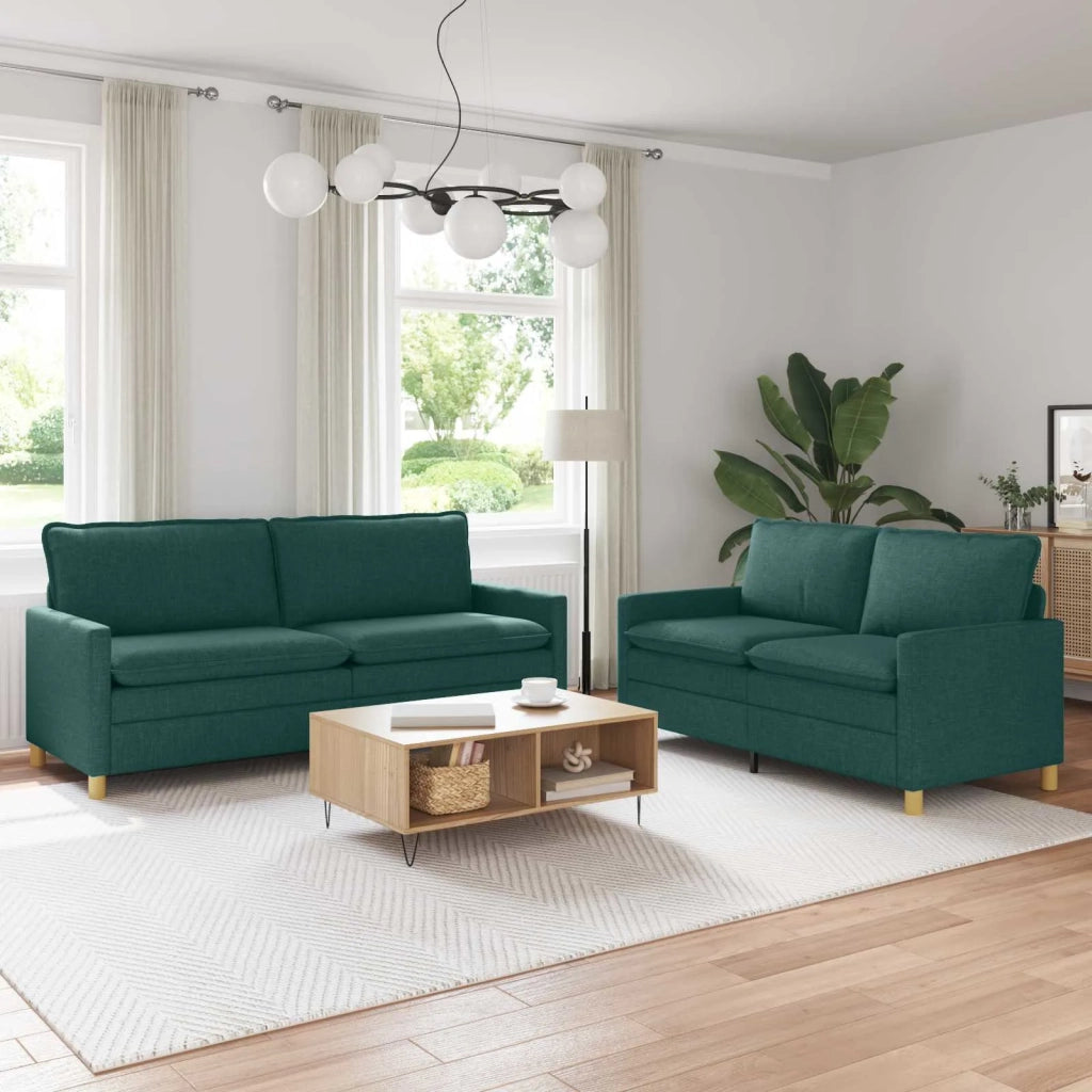 Set di divani 2 pz Verde Scuro Tessuto 3417141