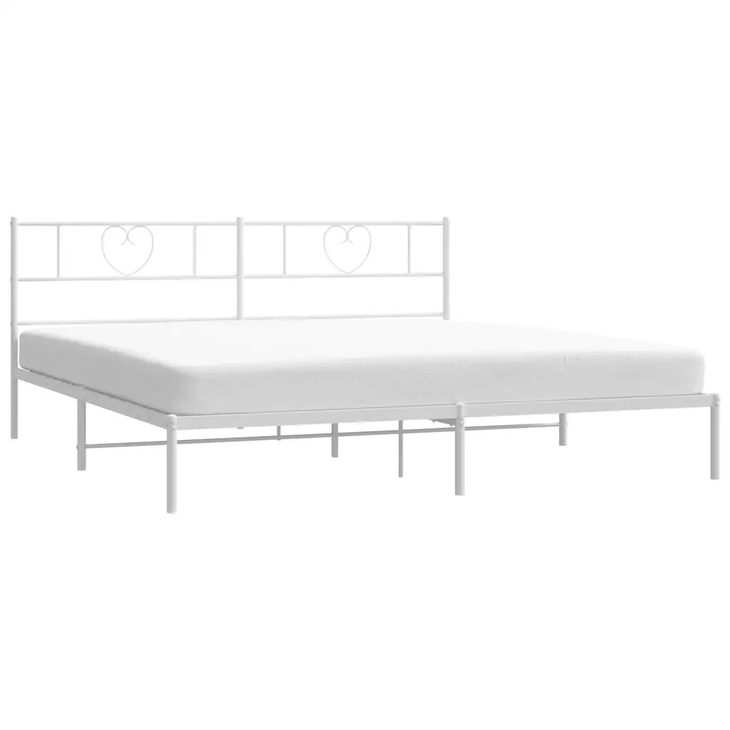 Giroletto con Testiera-Struttura Letto con testiera Metallo Bianco 183x213 cm 933952