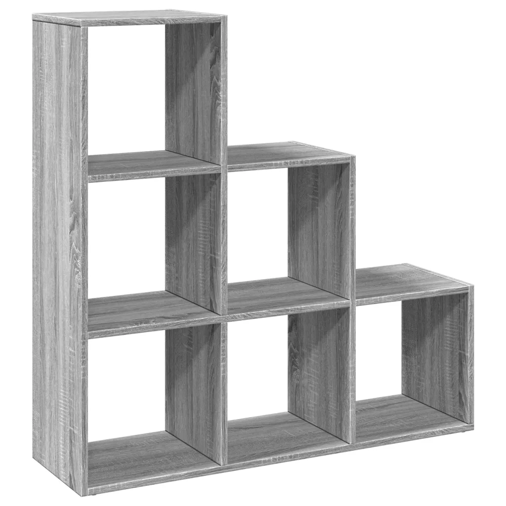 Libreria Divisorio 3 Ripiani-Scaffale per Libri-Mobile di Stoccaggio Grigio Sonoma 99x29x99cm Truciolato