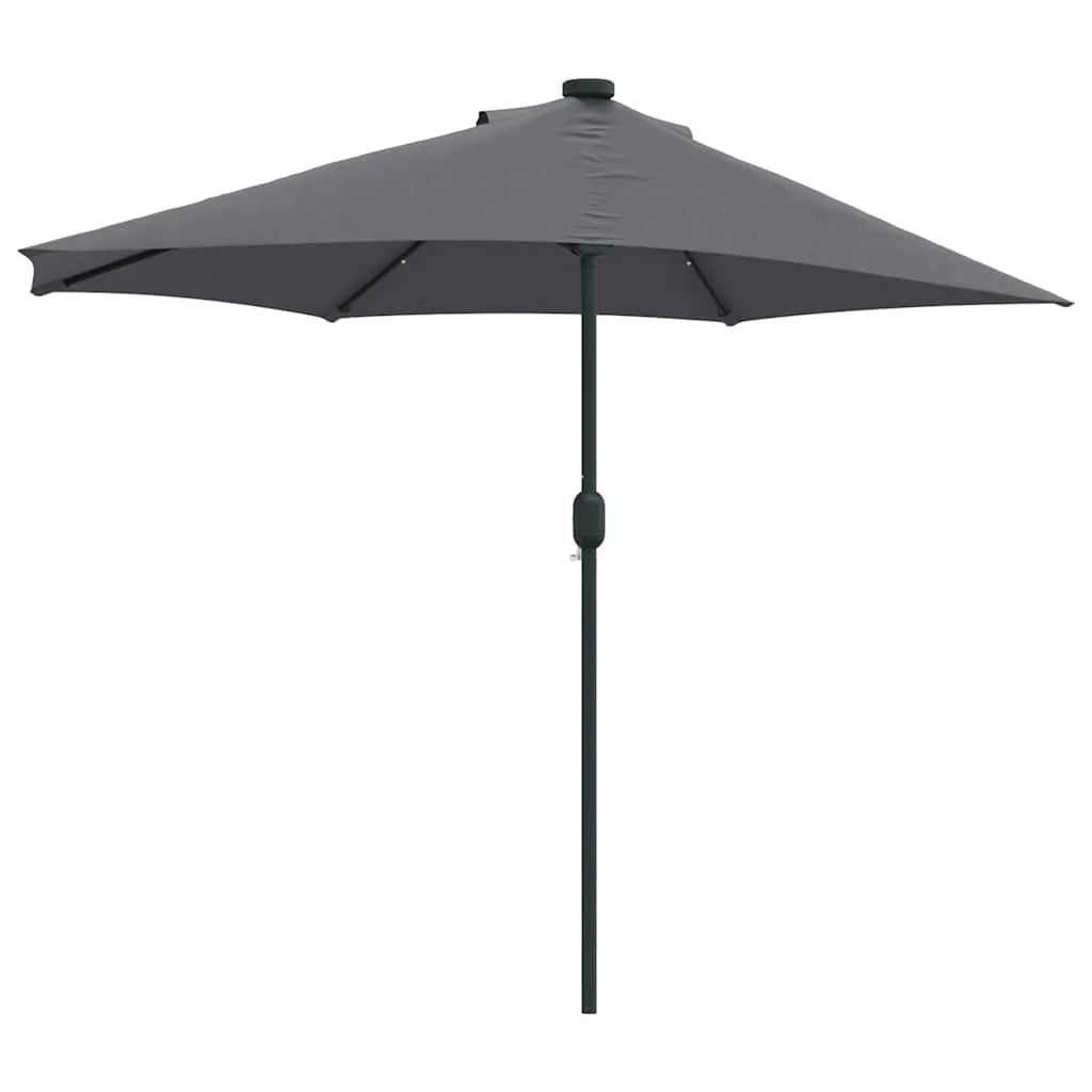 Moderno ombrellone da giardino pieghevole 294 x 150 x 224 cm con illuminazione a LED per un'atmosfera accogliente realizzato in poliestere antracite 02_0058668