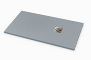 Piatto doccia Ardesia extra piatto 75X75 cm colore Grigio RAL 7040 griglia in Acciaio