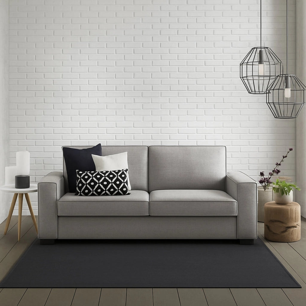 Divano fisso Ayramah, Divano a 2 posti Large, Made in Italy, SofÒ  Soggiorno in tessuto, con Braccioli slim, cm 180x95h90, Grigio