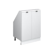 Mobile cucina sottotetto R-Line Ondulazione bianca/Bianco 60 cm con 2 porte Vicco