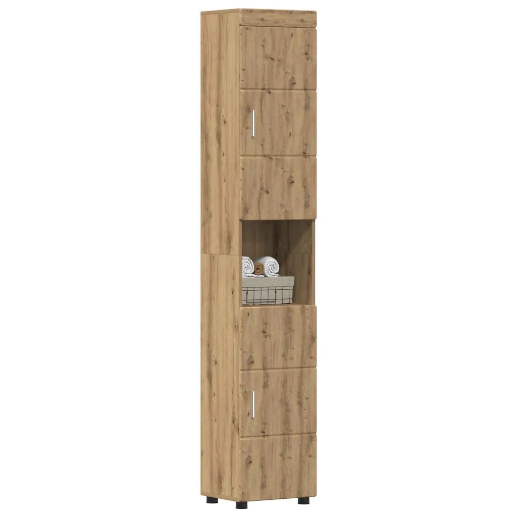 Set di Armadi da Bagno TULUM Rovere artigianale 880360