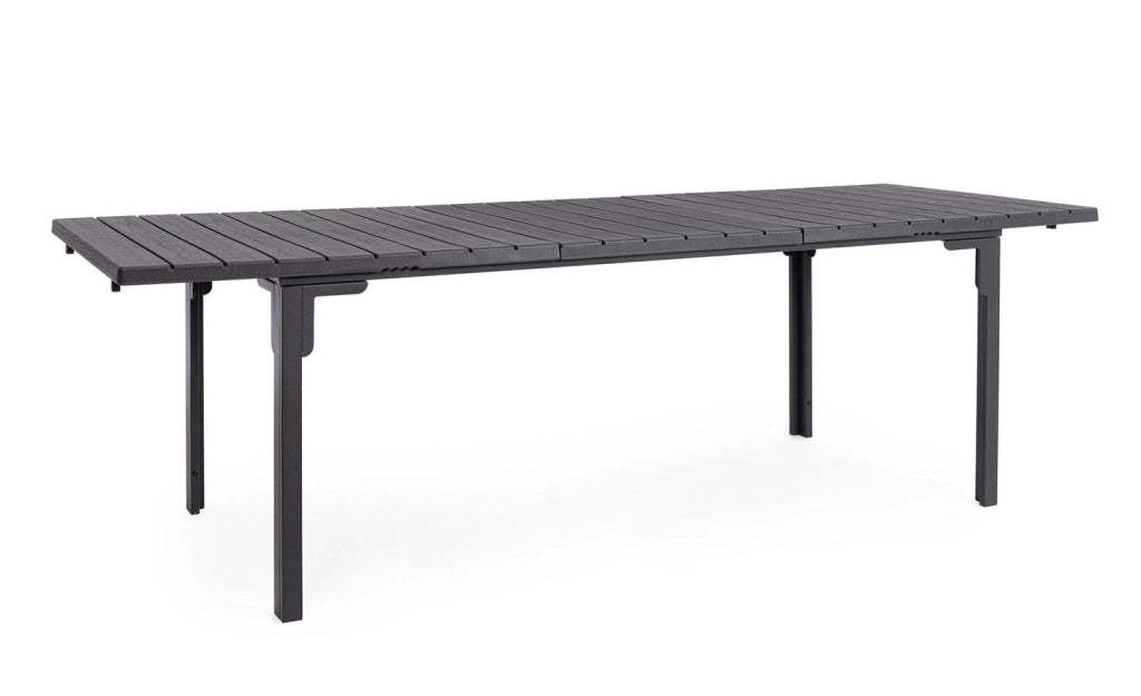 Tavolo Allungabile da Esterno 180-240x90 cm in Acciaio e HDPE Sarita Antracite