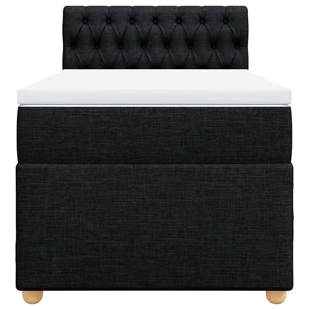 Giroletto a Molle con Materasso Nero 90x200 cm in Tessuto 3288872