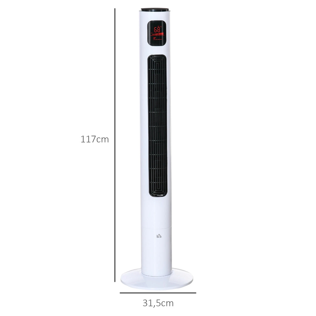 Ventilatore a colonna ¨C zephmum ¨C oscillante 70¡ã, timer 12h, telecomando, LED, 45W, bianco