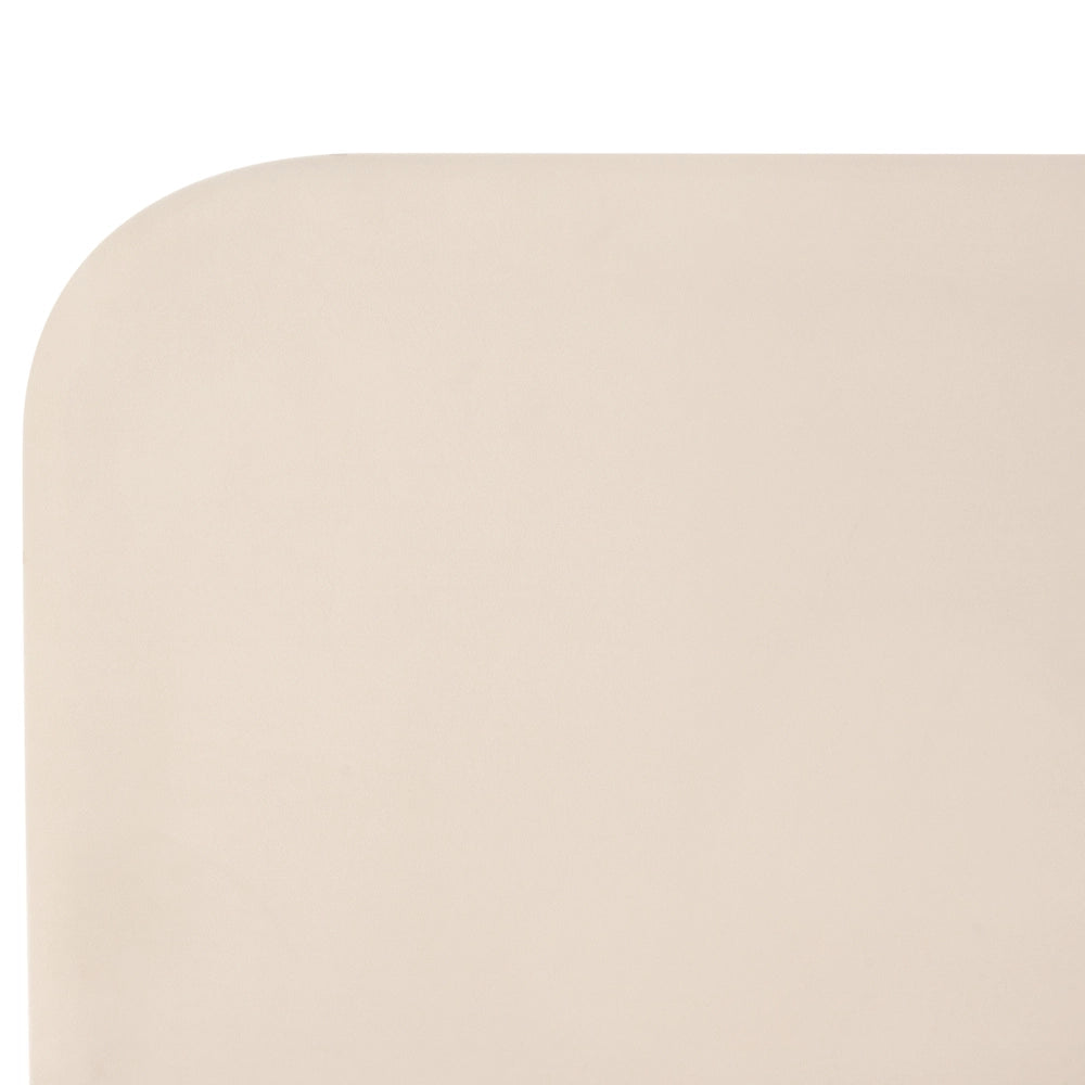Letto beige velluto tappezzeria doppia dimensione gambe dorate testiera con rete a doghe 120 x 200 cm design minimalista