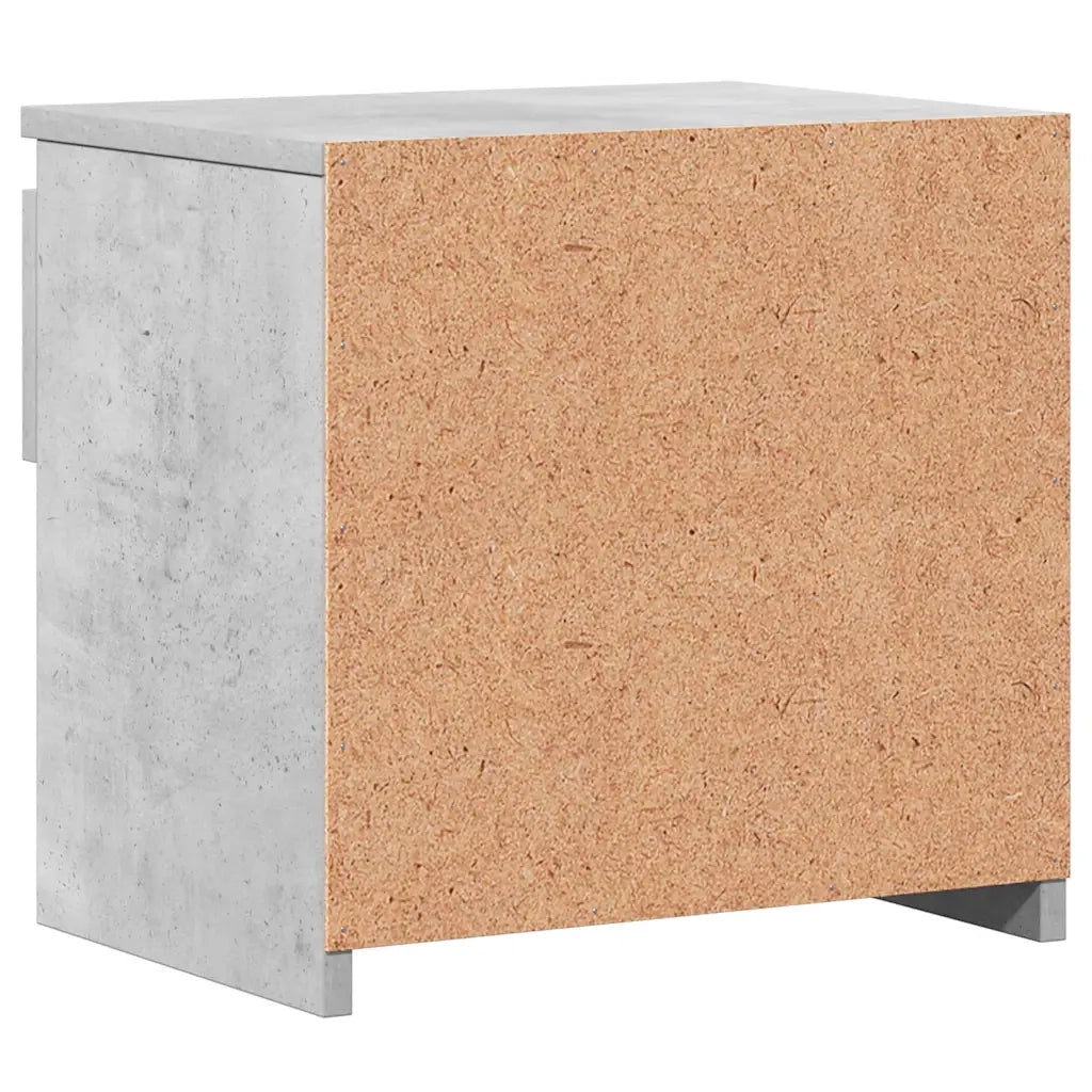 Comodino-Tavolino da notte Grigio Cemento 40x30x39 cm in Legno Multistrato
