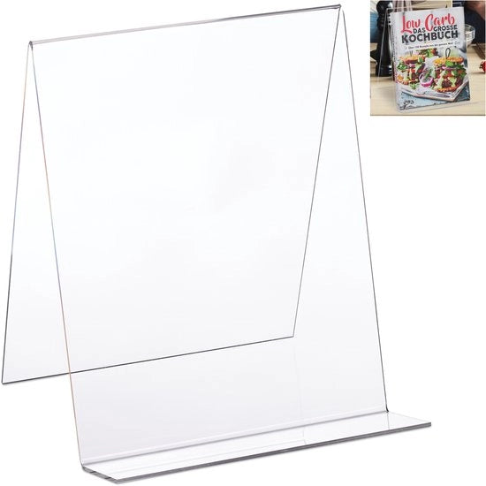 Libretto per cucina in formato A4 - supporto per libri stabile - trasparente e leggero - 24x20x20 cm