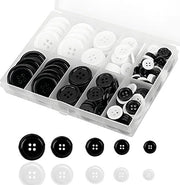 160 pezzi di spille - nero bianco - 4 fori - spille a rilievo rotonde - spille per cucito per abbigliamento scrapbooking e decorazione