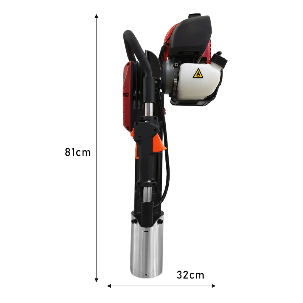 Battipalo con 4 Accessori Diametro 20-49mm / 100mm / 70-80mm / 50-69mm Motore Benzina 4 Tempi per Fissare Pali, Paletti e Staccionate