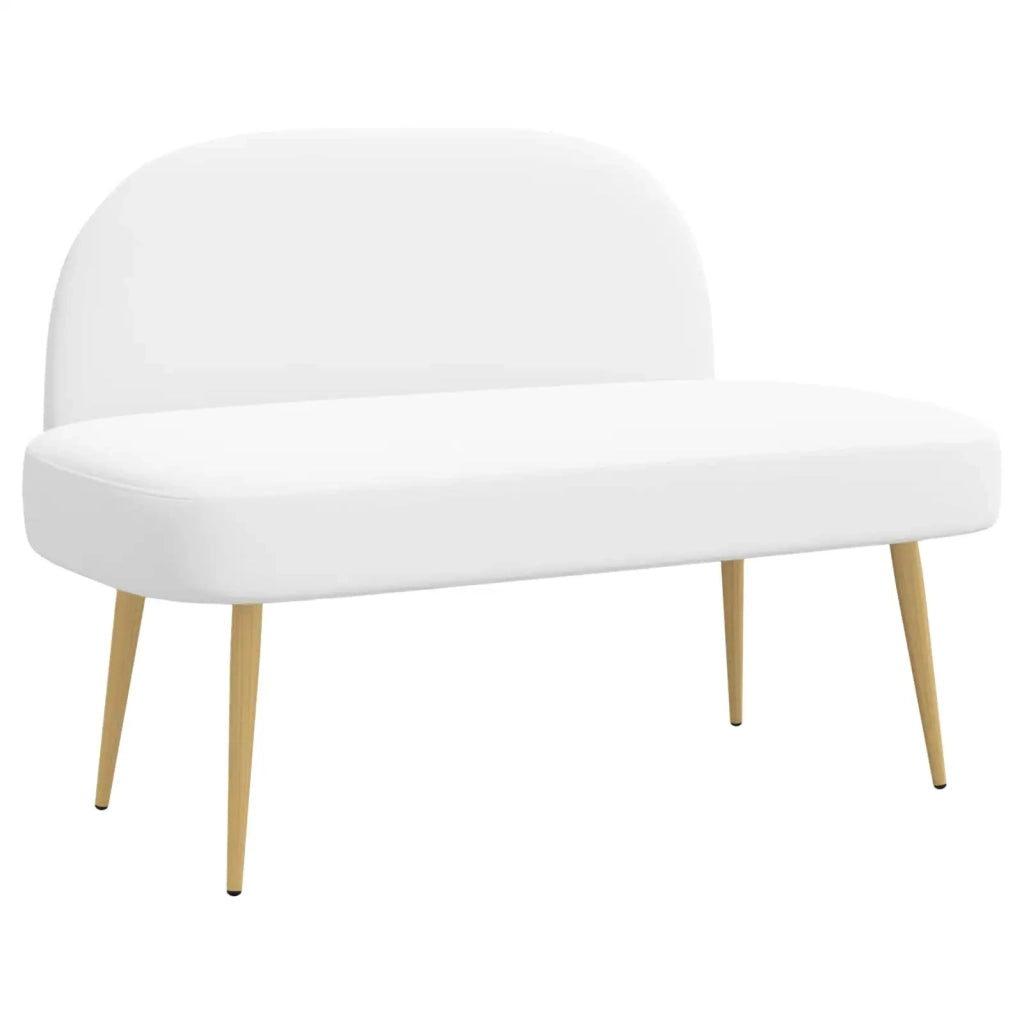 Panchina imbottita con schienale Bianco 110 x 60 x 76 cm