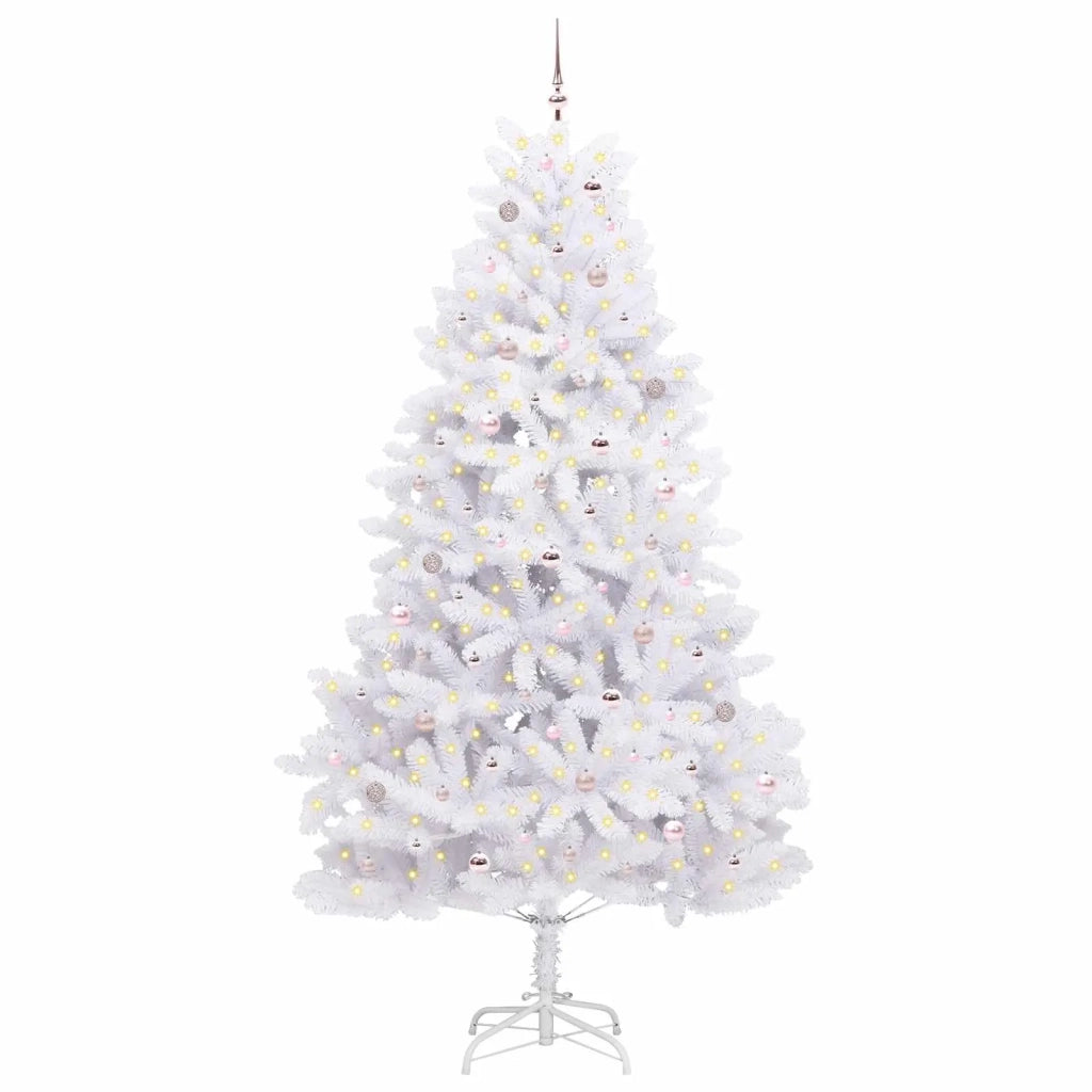 Albero di Natale Artificiale con Rami Pieghevoli Bianco 270 cm