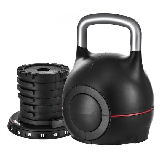 Kettlebell Versatile - 7 Livelli - Portata di Peso 2–20 kg - Allenamento di Forza di Gravità - Allenamento del Corpo Intero - Allenamento Incrociato - ABS & Alluminio Fuso - Nero
