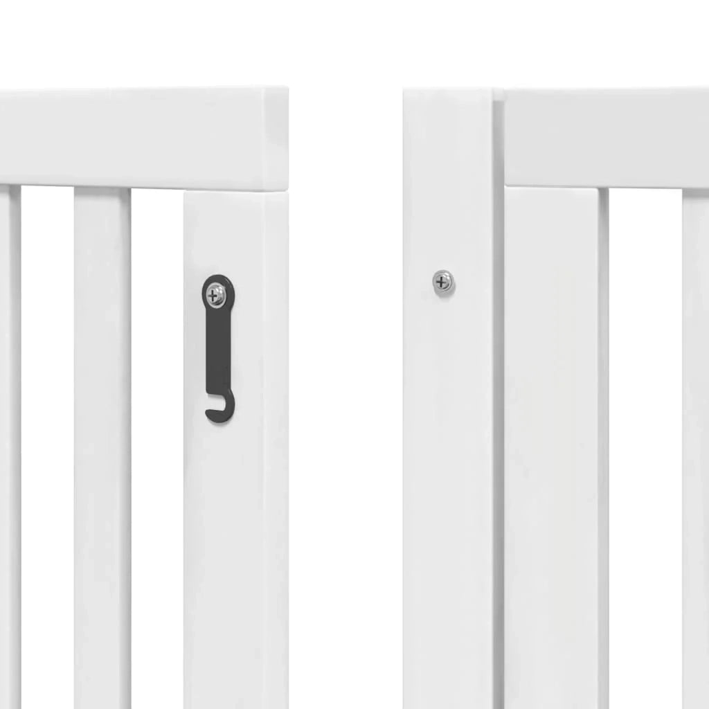 Cancelletto di sicurezza per animali domestici porta pieghevole 6 pannelli legno di pioppo bianco 02_0023230