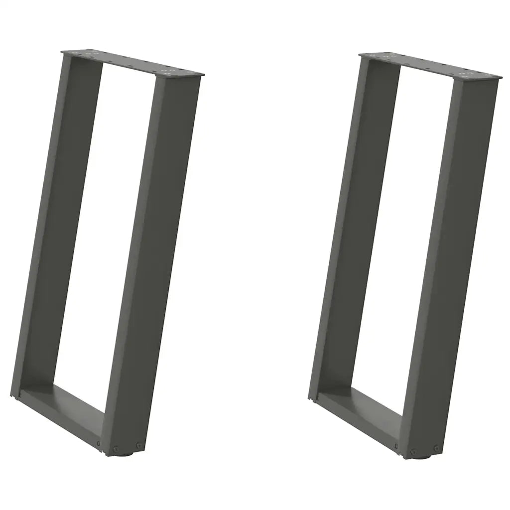 Gambe per tavolo da pranzo a forma di U 2 pz Antracite 60x(72-73) cm Acciaio 4012790