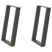 Gambe per tavolo da pranzo a forma di U 2 pz Antracite 60x(72-73) cm Acciaio 4012790