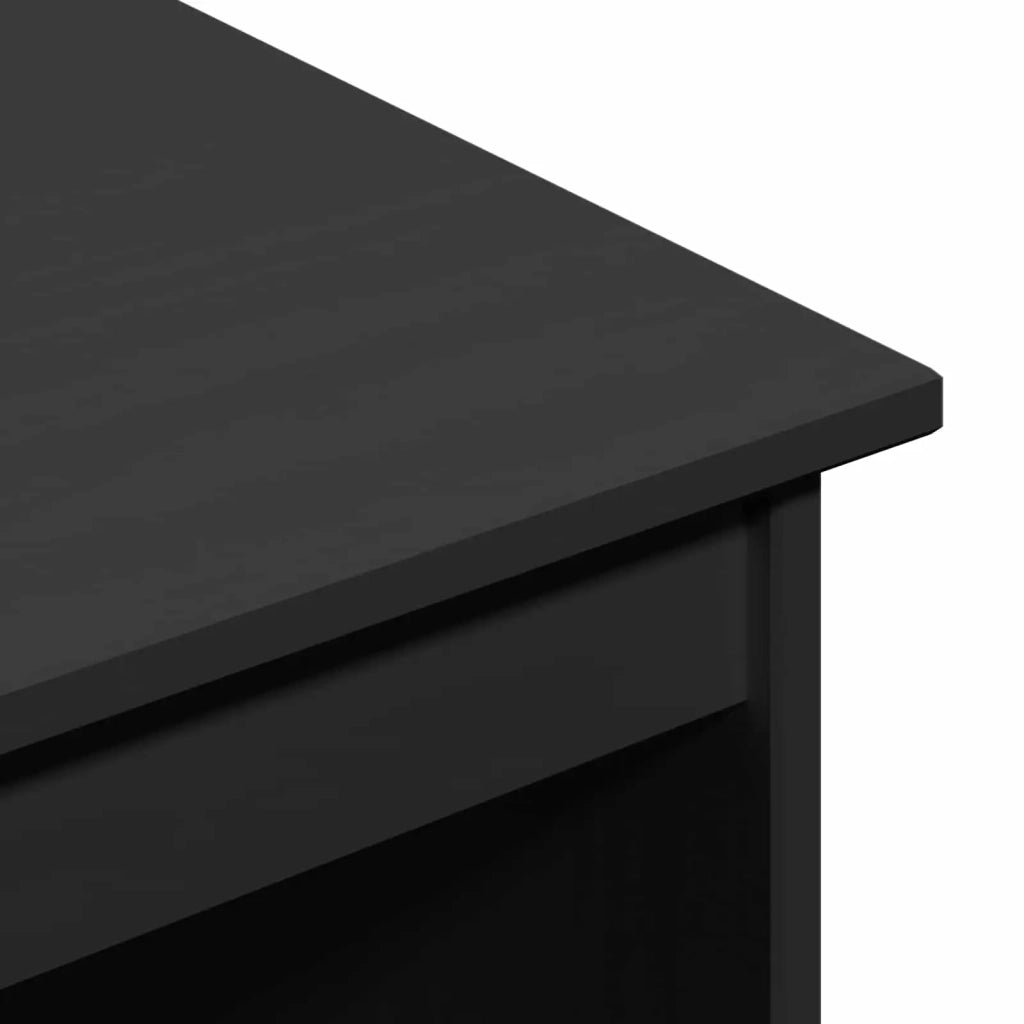 Set di Scrivania e Armadietto 2 pz Nero Legno Massello di Pino 3438783