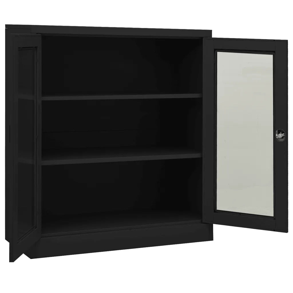 Armadio Ufficio con Fioriera Antracite 90x40x128 cm in Acciaio