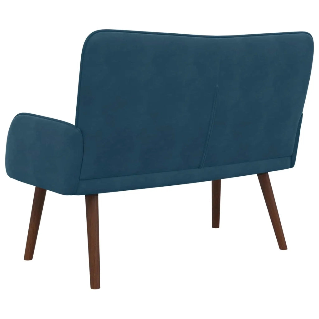 Sofa a Due Posti Blu 115 x 61 x 87 cm Velluto