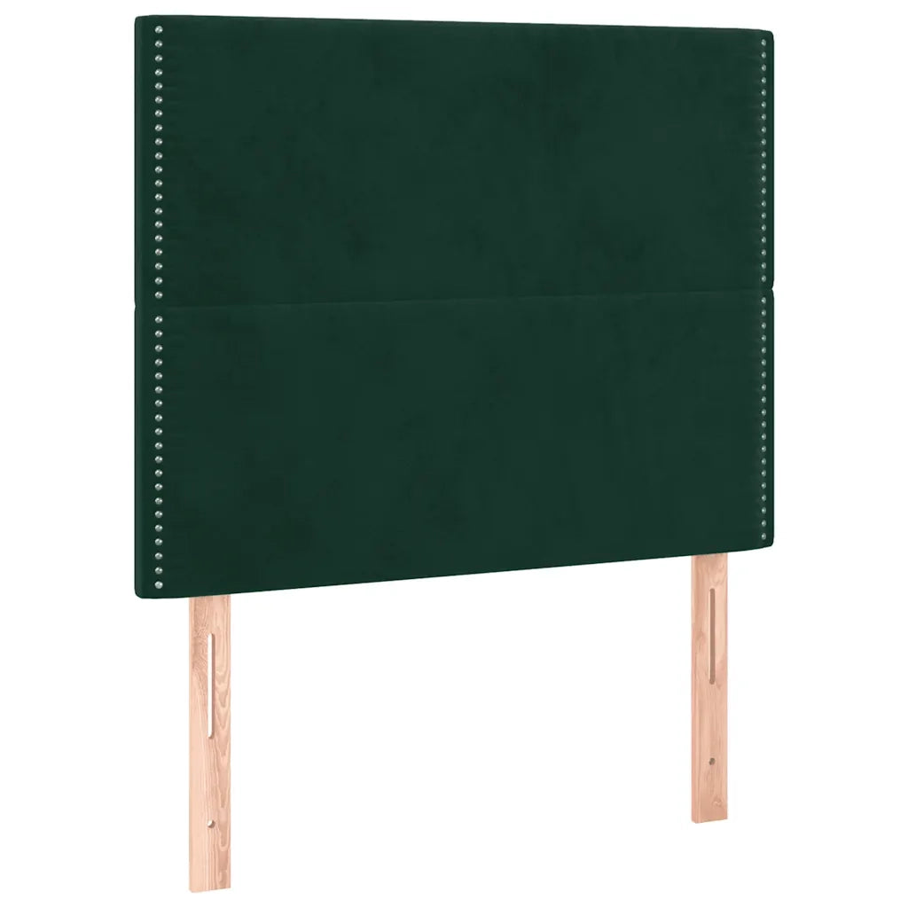 Giroletto a Molle con Materasso Verde Scuro 90x200 cm Velluto