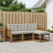 Set di divani da esterno 4 pcs Naturale e Grigio Chiaro 3381875