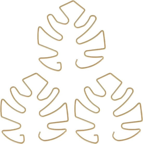 Supporto per piante per piante rampicanti - Set da 3 pezzi - Design foglia Monstera - Attacco per stelo - Finestra dorata