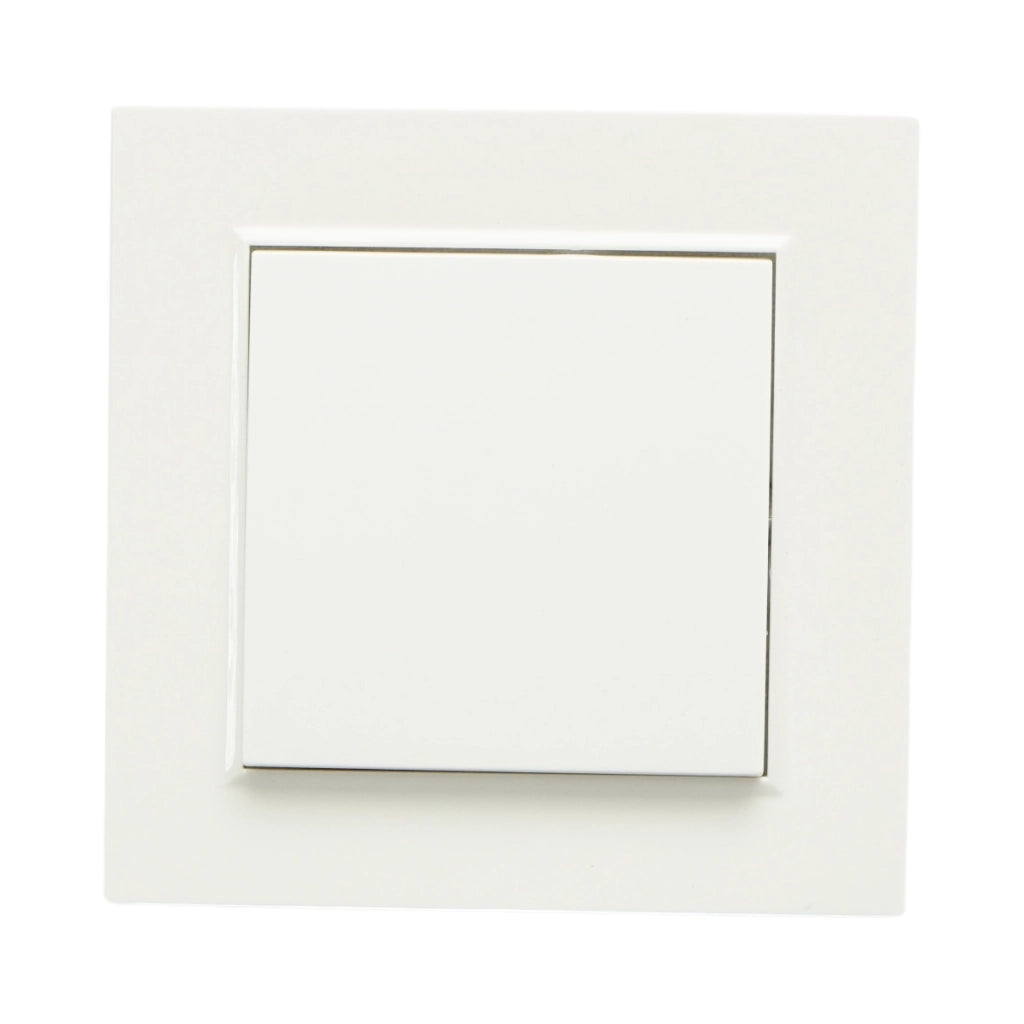 Interruttore semplice da incasso bianco 220V, 10AX, ABS 80x80mm