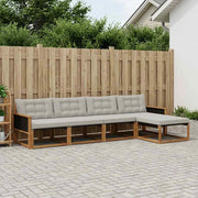Set di divani da esterno 5 pz Naturale e Grigio Chiaro 3381351
