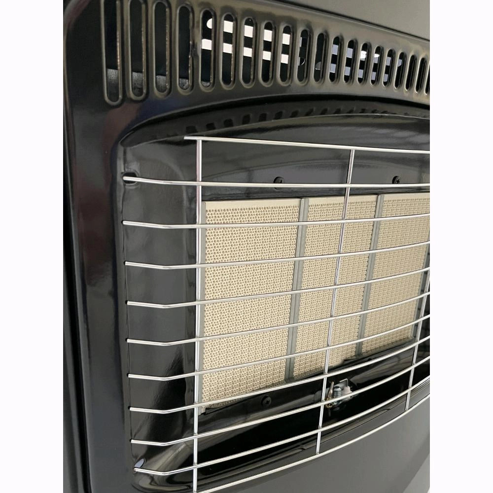 Stufa a Gas Infrarossi Ventilata fino a 4,1 Kw Antiribaltamento + Regolatore GAS