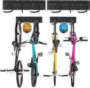 Sistema di Trasporto per Biciclette - Montaggio a Parete - 4 Supporti per Bicicletta - 2 Haken per Casco - Acciaio e Fibra di Carbonio - Capacità di Carico 150kg - Attacco per Biciclette