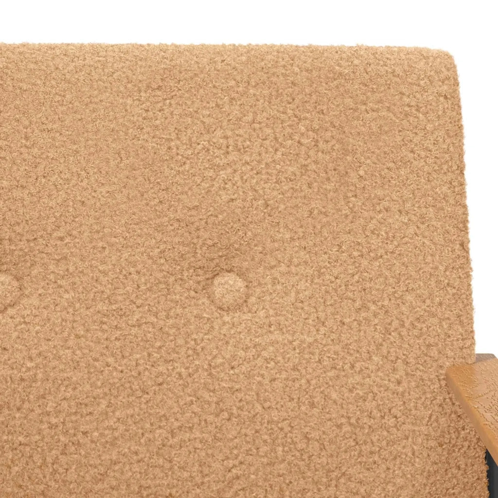 Poltroncina-Poltrona Beige Tessuto simile alla lana ricci