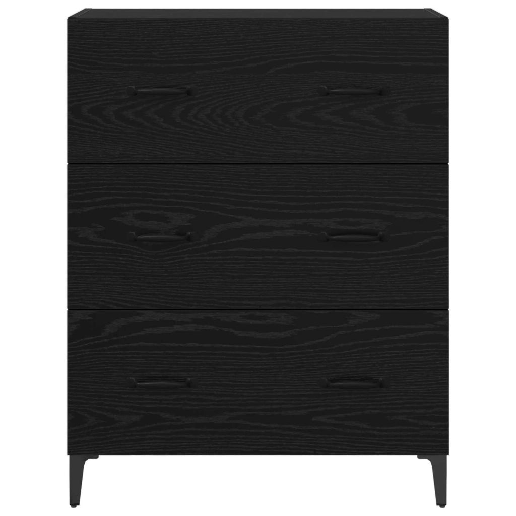 Credenza con cassetto Rovere Nero 69,5 x 34 x 90 cm