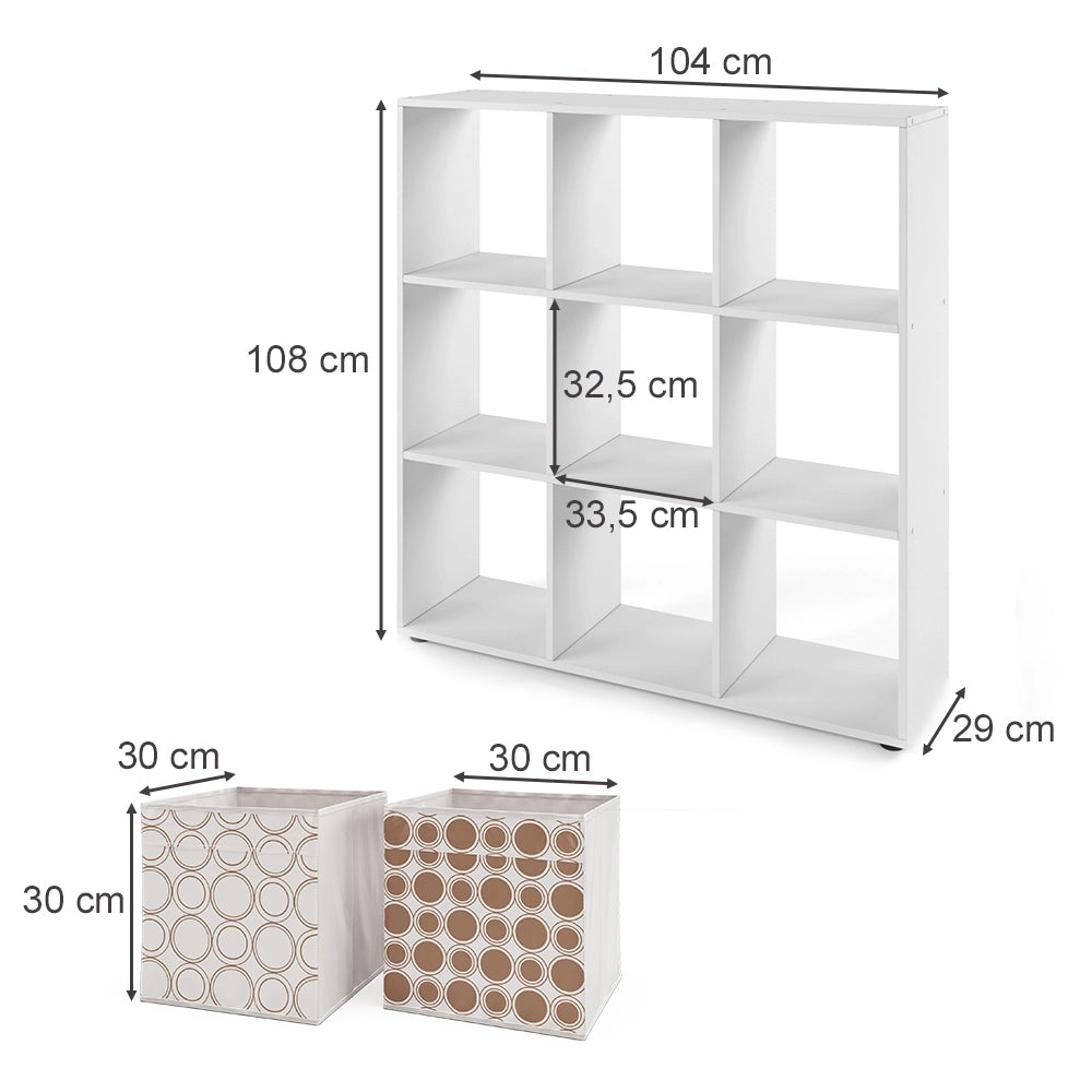Vicco Scaffale Bianco 104 x 108 cm con 4 scatole pieghevoli opt.2