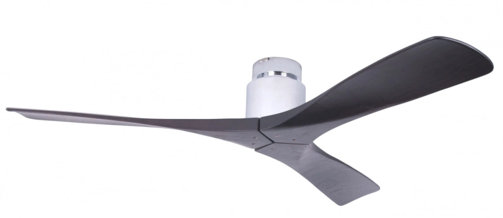 Vam Ventilatore da soffitto a risparmio energetico ZEN cromato pale di legno massiccio rovere 137 cm telecomando 6 velocitÃ