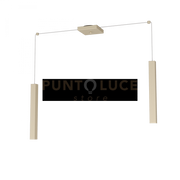SQUARE TUBE SOSPENSIONE 2 LUCI SABBIA CAVO CM.250 CON BASE 1173-S2-SA