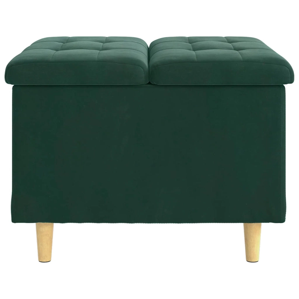Pouf contenitore Verde Scuro 60 x 60 x 45 cm Velluto