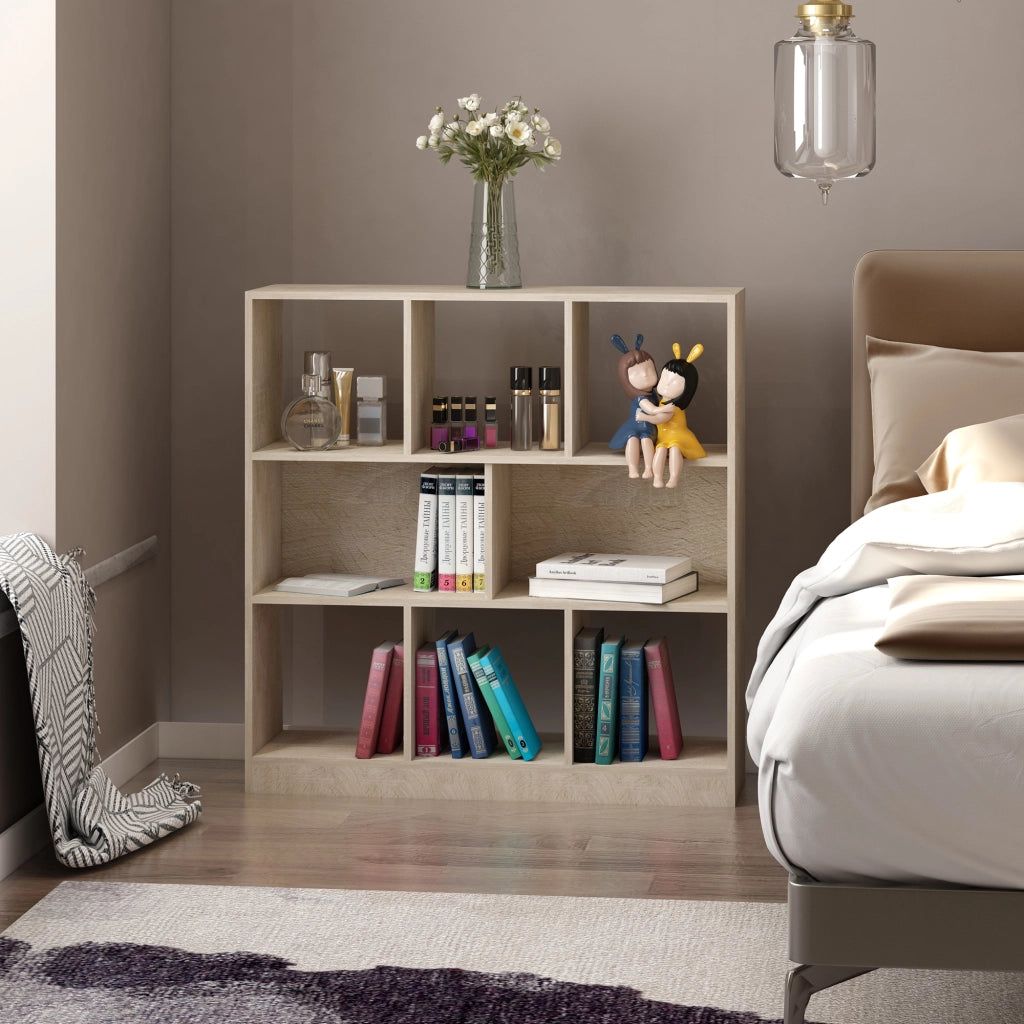 Libreria Scaffale 8 Ripiani ¨C zephmum ¨C Quercia 97.5x30x100 cm