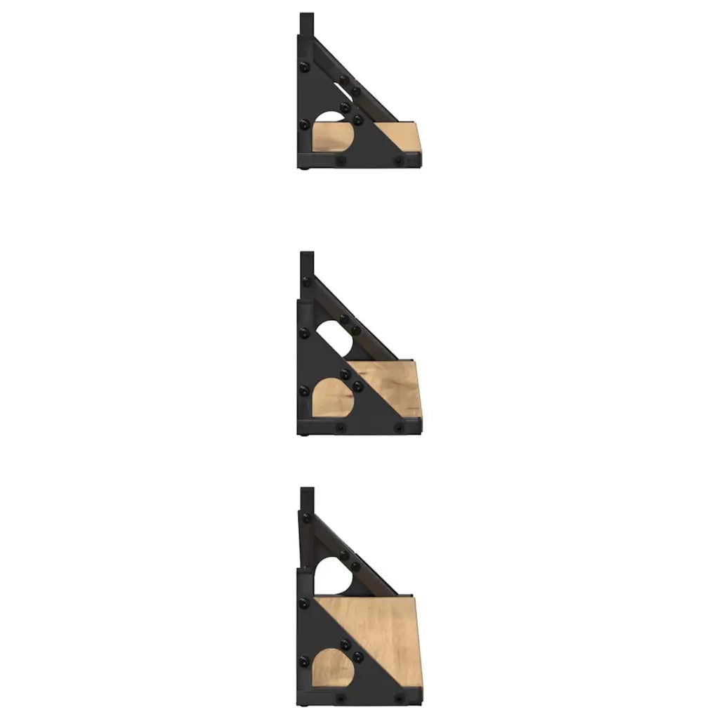 Scaffale da parete Montaggio a parete 3 pcs Quercia Fumosa 869097