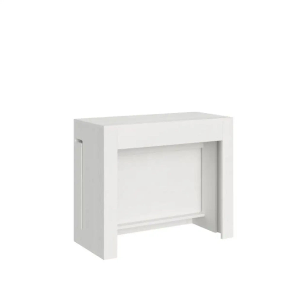 Consolle allungabile 90x42/302 cm Evolve bianco frassino allunghe interne