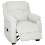 Poltrona relax elettrica reclinabile ¨C Xylo ¨C tessuto crema con USB e poggiapiedi 86x90x103cm