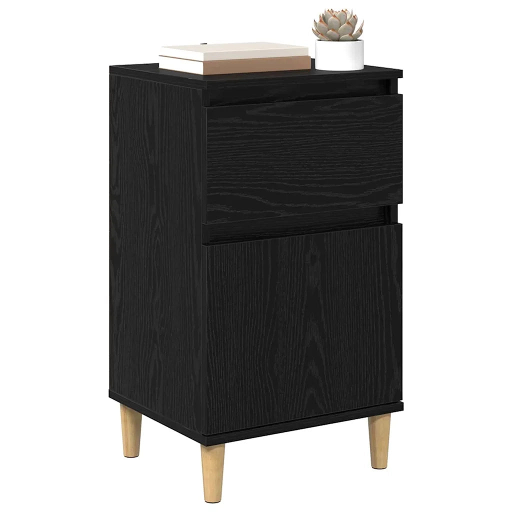 Armadio da Notte Rovere Nero 40 x 35 x 70 cm Legno multistrato