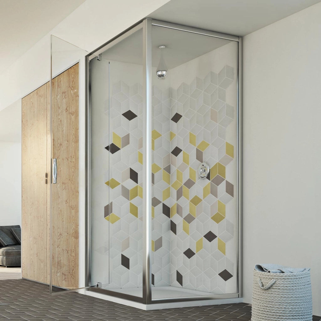 Box Doccia 80x90 AP. 90 CM H198 trasparente mod. Cristal Duo 1 Anta