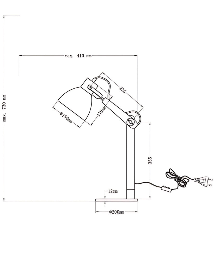 Lampada da Tavolo Sveva in Metallo e Legno Bianco/Frassino, Attacco E27, Design Elegante, Ideale per Illuminazione d'Interni, 230V, Classe II
