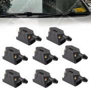 Pulitore universale per finestrini adattabile - Set da 8 pezzi - Adatto per maniglie di pulitore da 8 mm/9 mm - Spremini 4 vie - Nero - Disegno pratico
