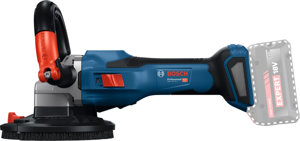 Bosch GBR 18V-15 S – Levigatrice per Calcestruzzo 18 V, 125 mm, brushless, naked