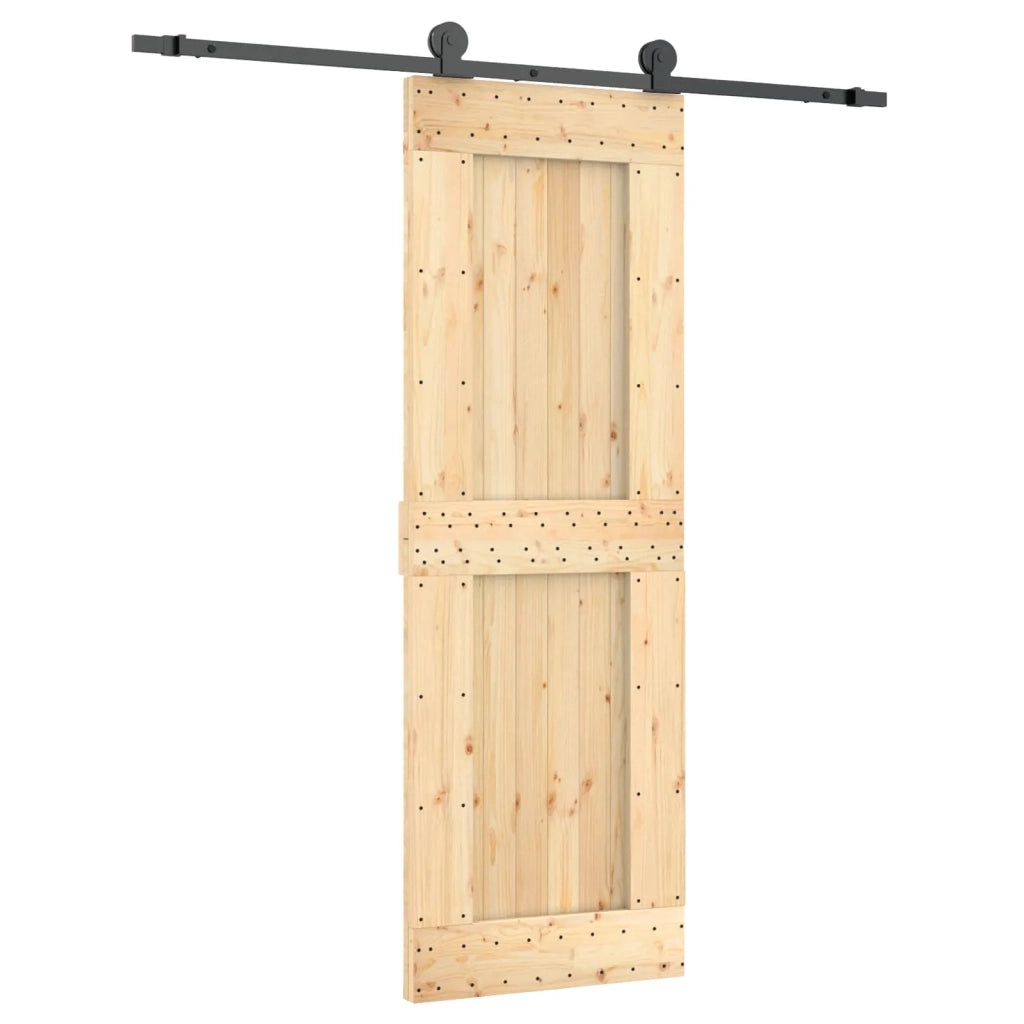 Porta scorrevole Naturale e Nero 70 x 210 cm